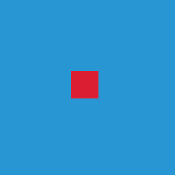 Synthetic blue square with a small red square selected for removal