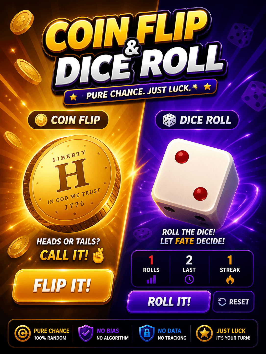 Coin Flip & Dice Roll