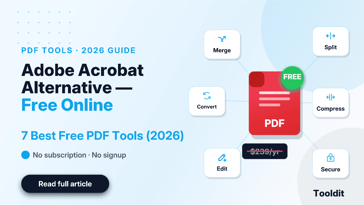 Adobe Acrobat alternative free online tools compared in 2026